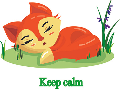 VectorArt. Sleeping Fox illustration