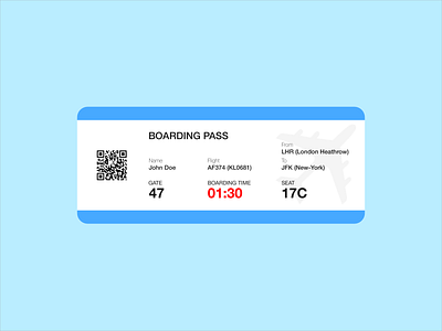 #DailyUI Day 24 - Airline Pass 024 24 airline airlines boarding boarding pass boardingpass dailyui dailyuichallenge ui