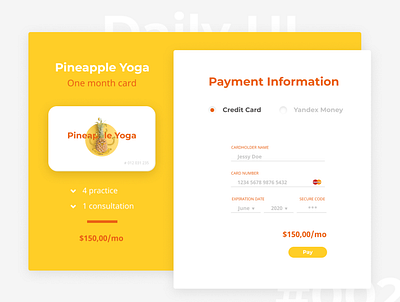 Daily UI #002 dailyui ui web