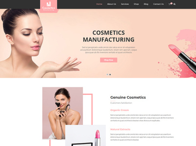 Cosmetics Manufacturing WordPress Theme cosmetic cosmetic mockup html manufacturing web wordpress theme