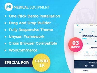 Medical Equipment eCommerce WordPress Theme equipemnt healthcare medical medical care medicine pharmacy