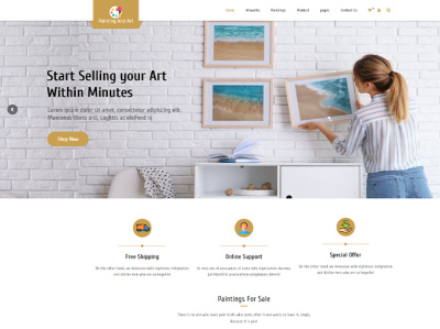 Painting And Art WordPress Themes art art shop art store online store painting wordpress wordpress theme