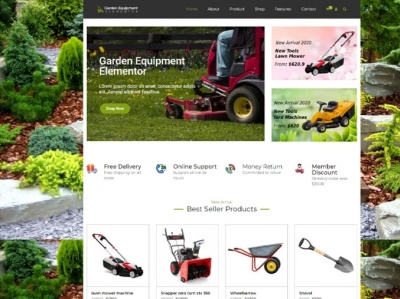 Garden Equipment Elementor Wordpress Theme business design garden garden care gardener gardening html landscaping online store templates themes wordpress wordpress theme