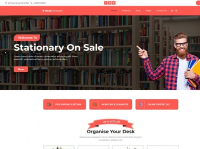 Online Stationery WordPress Theme book store html templates online store stationery themes wordpress wordpress theme