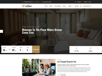 Resort And Hotel WordPress Theme apartment booking hotel resort theme wordpress wordpress theme