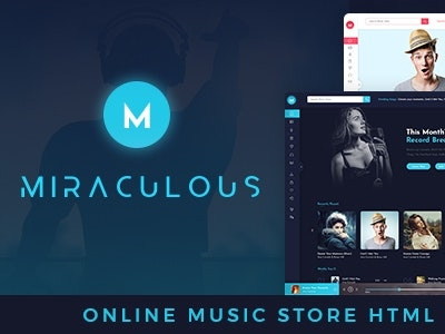 Miraculous Online Music Store HTML Template music music lab music shop music show music store musician online store wordpress theme