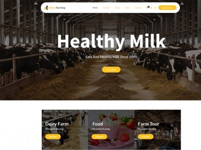 Dairy Farm WordPress Theme cattle farm milk farm milk production online store themes wordpress wordpress theme