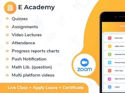 Online Classes Management System for Wen and App application e learning mobile application online education web application