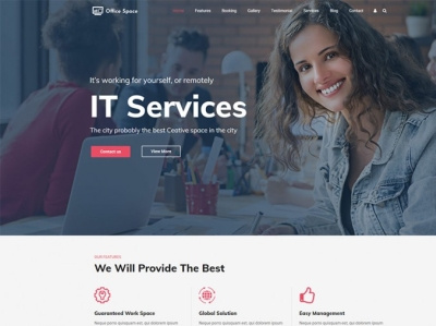 Coworking Space WordPress Theme business coworking design html templates office setup office space online store shared office themes wordpress wordpress theme