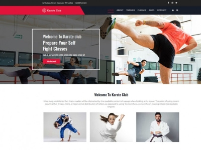 Karate Club WordPress Theme judo karate class karate kid wordpress theme wp themes wrestling