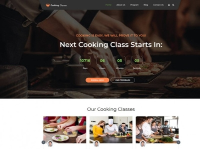 Cooking Classes WordPress Theme cooking cooking class cooking school cooking website website template website theme wordpress theme