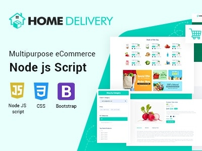 Home Delivery E-commerce CMS Node JS Script food food delivery grocery shop grocery store home delivery restaurant