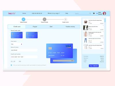 Credit Card Checkout on web site 002 app daily dailyui design ui ux web