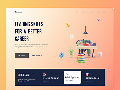 E learning website header e learning header e learning ui e learning website