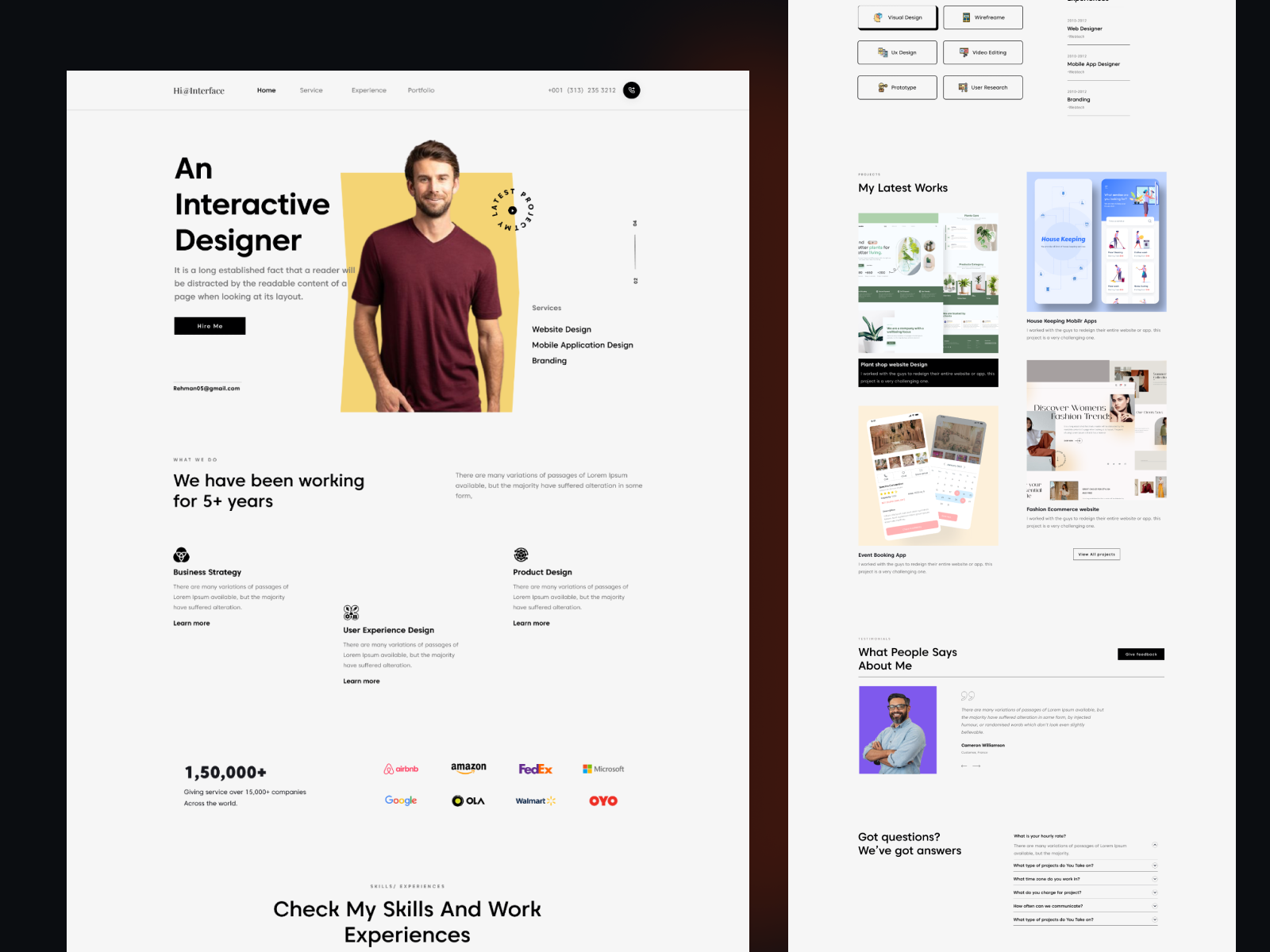 Personel portfolio Landing page by Nishad on Dribbble