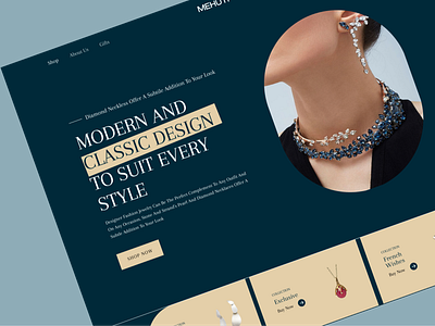 Jewelary website header design figma jewelary websites landingpages pixency pixency academy ui uidesign uiinspirations uiux webheader