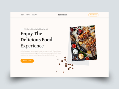 Restaurant website header design