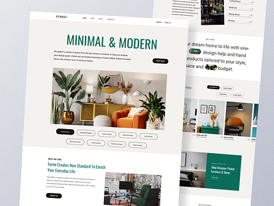 Furniture website landing page