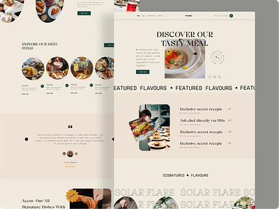 Restaurant website landing page design