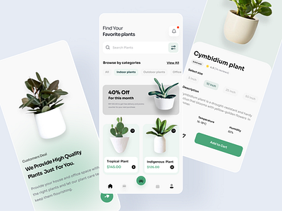 Plant shop mobile apps inspiration interface pixency academy