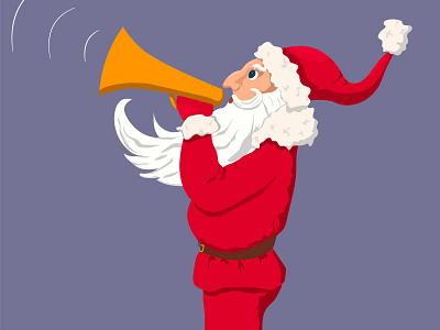 Santa cartoon celebrate character christmas cry design flat happy holidays illustration loudspeaker megaphone merry message new year santa santa claus talk vector xmas