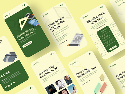 Learnt - Student Tutor Service Mobile Landing Page
