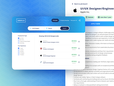 Job Board UI Web Exploration