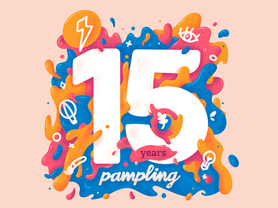 Pampling 15 Years 15 branding colors design illustration paint pampling procreate