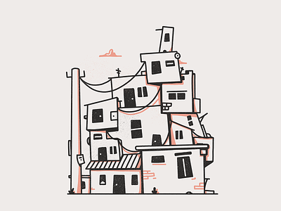 Favela black brazil buildings favela houses illustration photoshop