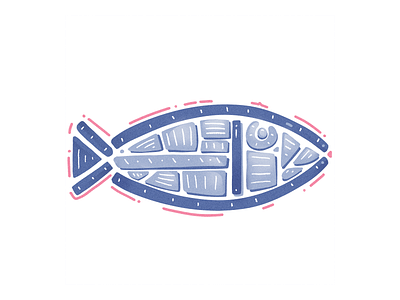 Fish composition design fish flat illustration inktober