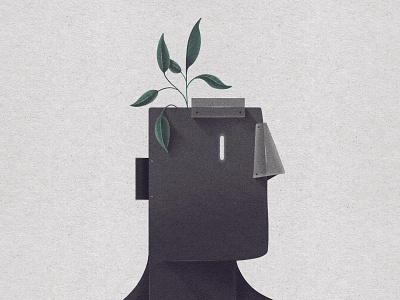 Seed of Light character head illustration leaf leaves plant plants robot seed