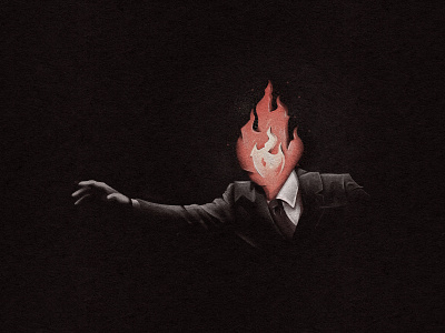 Light up a fire character fire head illustration light person suit