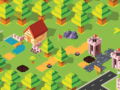 Isometric Forest forest game house isometric mobile pack trees video