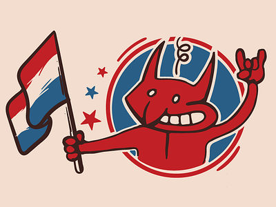 Trotsky Nacional Stickers character design devil flag futbol illustration musica nacional personaje rock sticker