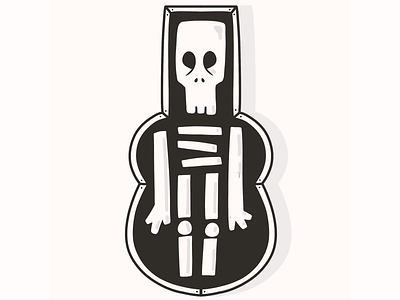 Guitar Series black white dead guitar guitarra illustration skeleton