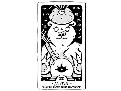 La Osa Rafaela - Signos bear character illustration landing page murga psychic signs tarot uruguay
