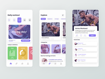 Fitness App app application design figma fitness minimal sketch ui ui design ui ux ux workout