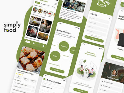 Simply Food - a cooking app app application branding design figma graphic design illustration logo sketch ui ux ux