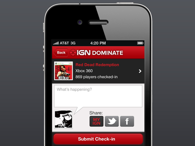 Checkin Page for IGN Dominate