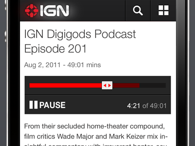 New Podcast player ign mobile podcast web