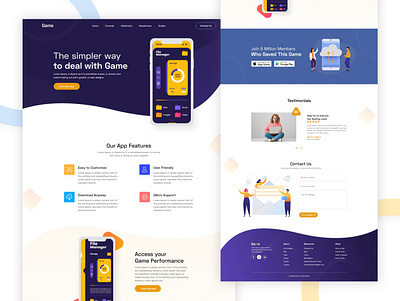 Landing Page Design branding dashboard design design game app game design gaming app gaming website homepage design landing page design landingpage logo minimal ui ux design uidesign