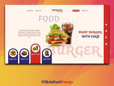 Burger food ux/ui website design ui ux web