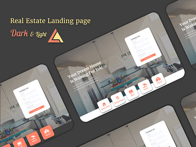 Real Estate Landing Page UX/UI design illustration illustrator ui ux web website