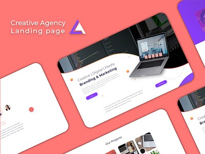 Creative agency landing page ux/ui design illustration illustrator ui ux web website