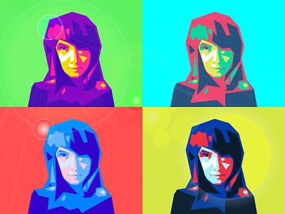 Portret x 4 ai color illustration portret warhol