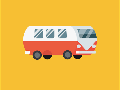 Camper minivan vector illustration