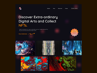 NFT ART Website Banner blockchain design nft ui web 3