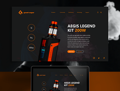 Geek Vape [Landing Page Design Concept] landing page uiux website