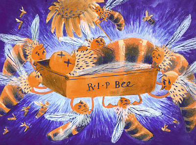 Bee funeral bees chapterbook children book illustration childrens illustration editorial environment funny hunour illustration kidlitart kidlitillustration nature picturebook publishing