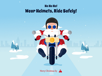 Merry Xmas! design designs studio designstudionashik drivesafe flat illustration merrychistmas prismicreflections sandaclaus